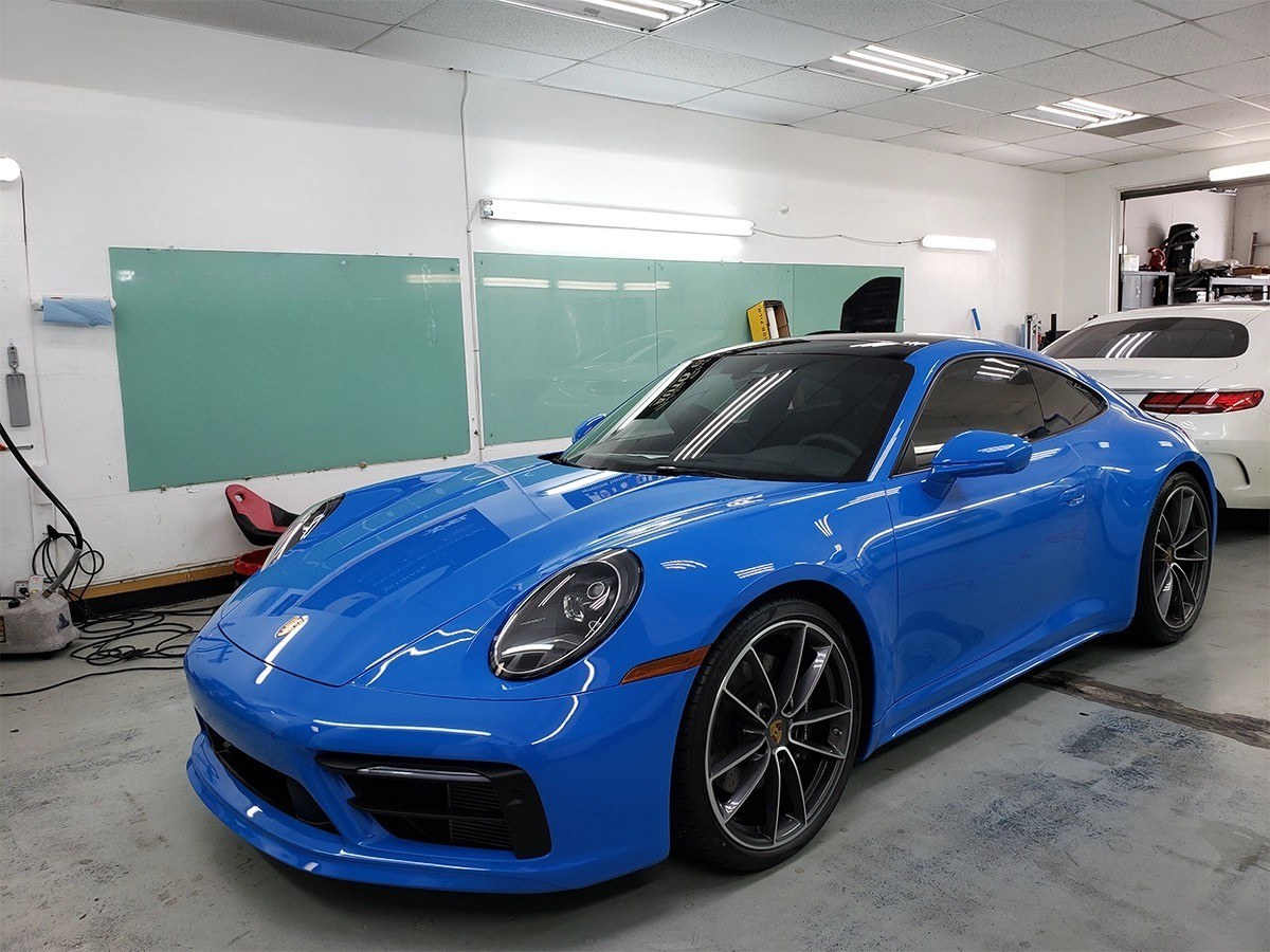 Window tint installation in progress in San Jose